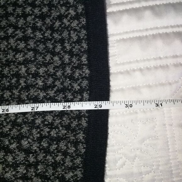 VINTAGE Grey Granny Preppy Wool Boucle Lambswool Long Cardigan Plus Size 1X - Picture 13 of 14